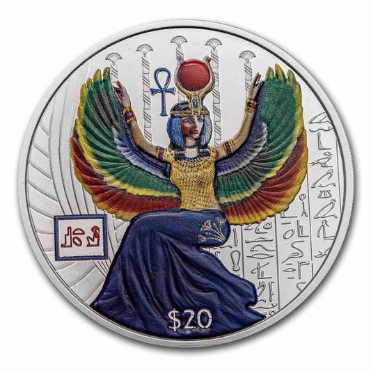 Sierra Leone 20$ Egyptian Gods  Isis Ag999 2 Oz 2023