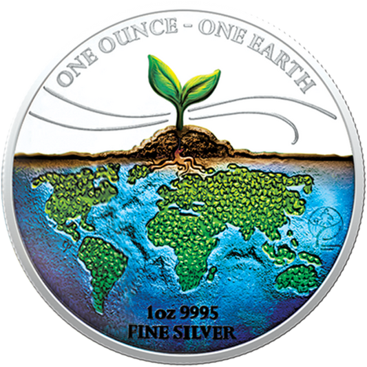 Fidżi 1$Earth Colour 2022 1 Oz Ag.999