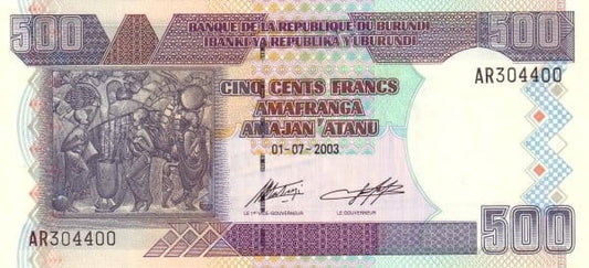 Burundi 500 franków Budynek 2003 P-38c