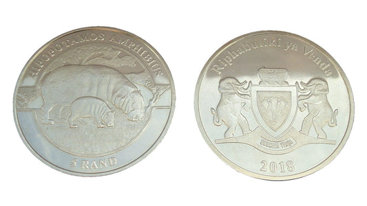 RPA Venda 5 randów Hipopotamy 2018