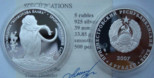 Naddniestrze 5 rubli Mamut 2007