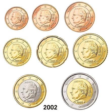 Euro set BELGIA x 8 zestaw menniczy 2002