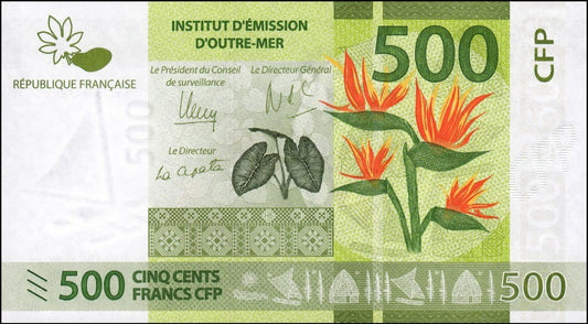 Francuskie Teryt. Pacyfiku 500 fr Kwiaty 2014 P-5