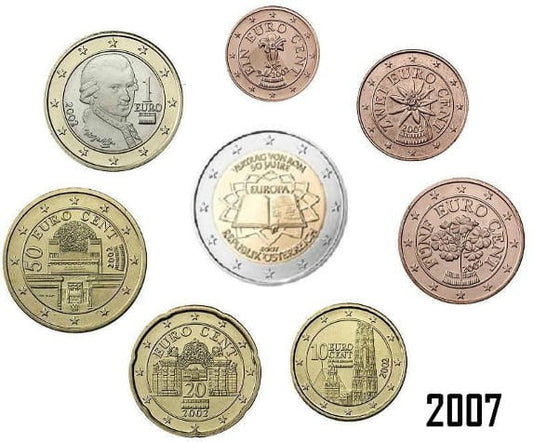 Euro set AUSTRIA zestaw menniczy x 8 2007