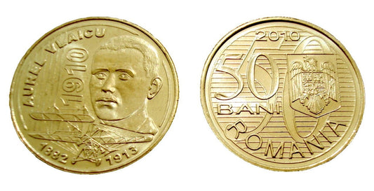 Rumunia 50 bani 100 r. pierwszego lotu 2010