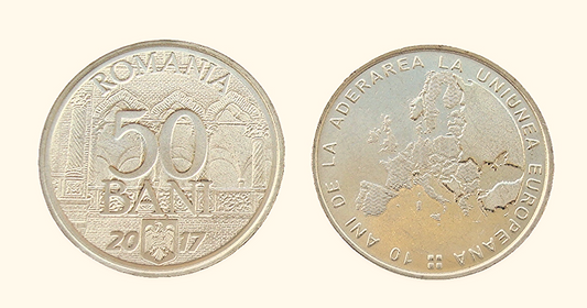 Rumunia 50 bani 10 lat w UE 2017