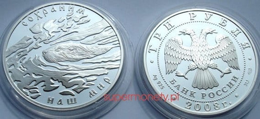 Rosja 3 ruble Bóbr 2008