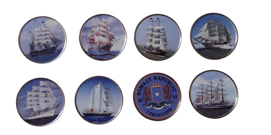 Somalia 1 szyling x 7 Żaglowce 2015 kolor