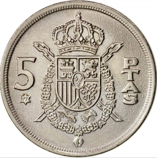Hiszpania 5 peset Juan Carlos I 1975