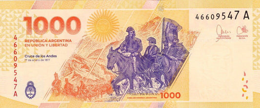 Argentyna 1000 peso Przeprawa przez Andy 2023 P-370a