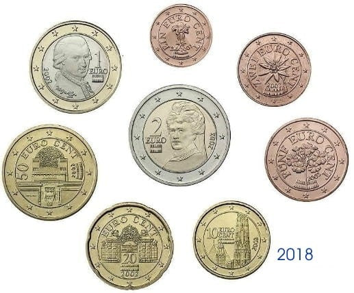 Euro set AUSTRIA zestaw menniczy x 8 2018