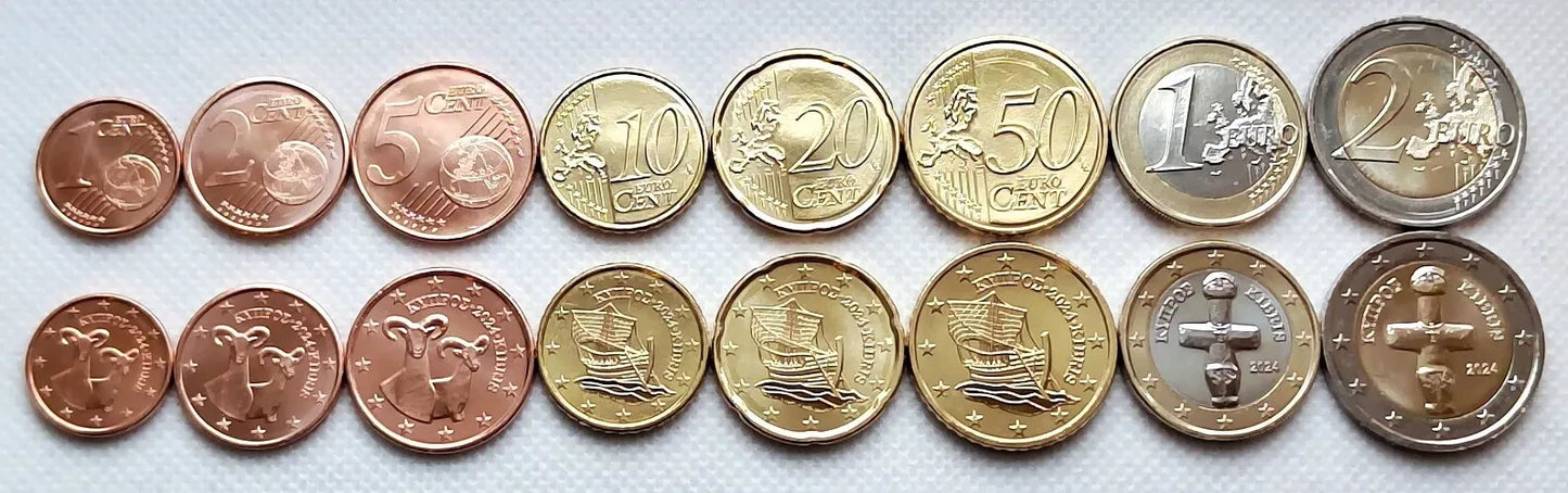 Euro set Cypr x 8 zestaw menniczy 2024