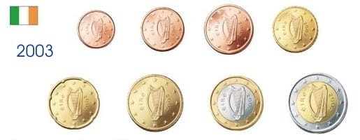 Euro set Irlandia zestaw menniczy x 8 2003