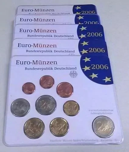 Euro set Niemcy x45 2006 ADFGJ oficjalne unc