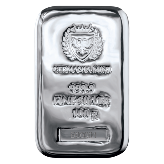Germania Mint Silver Cast Bar 100 g Ag.999,9