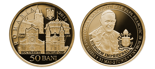 Rumunia 50 bani Papież Franciszek I 2019