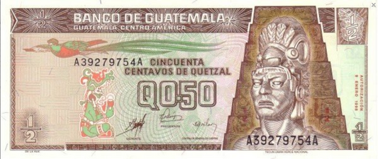 Gwatemala 1/2 Quetzal Piramida 1998 P-98