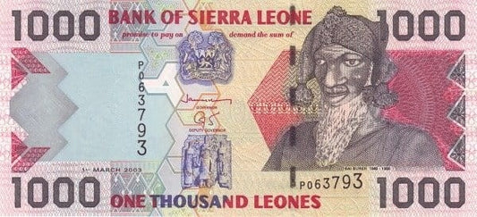 Sierra Leone 1000 leones Bai Bureh 2003 P-24b