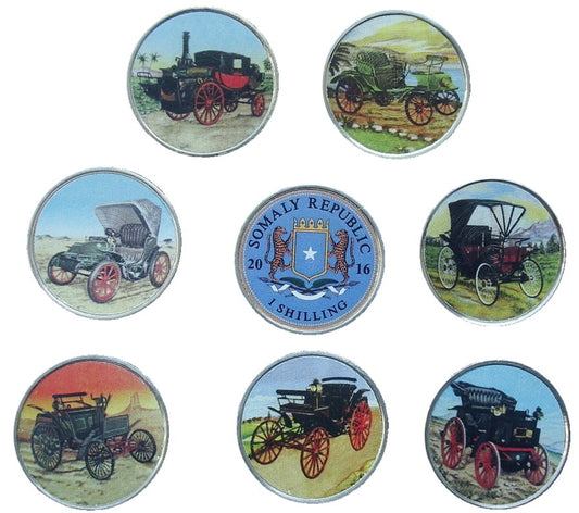 Somalia 1 szyling x 7 Stare samochody 2016