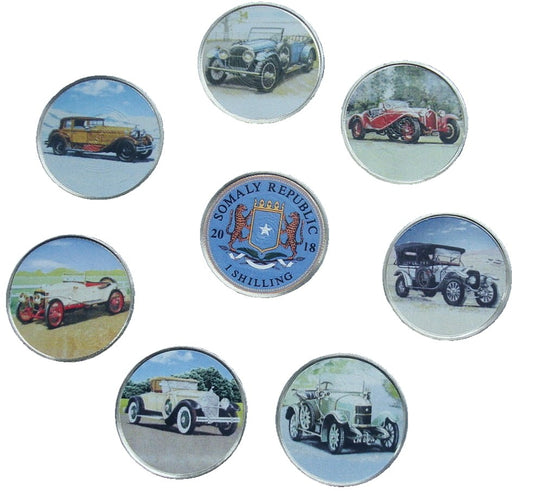 Somalia 1 szyling x 7 Stare samochody 2018